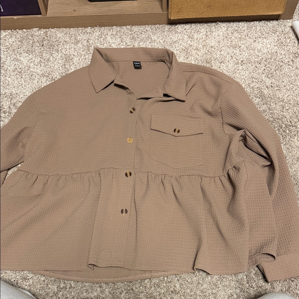 Brown Button-Up Shirt